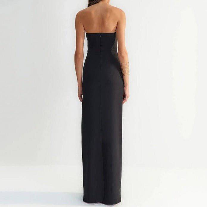 Briar Strapless Jewel Decor High Slit Maxi Dress - Hot fashionista