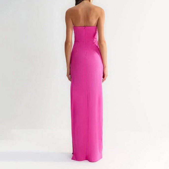 Briar Strapless Jewel Decor High Slit Maxi Dress - Hot fashionista