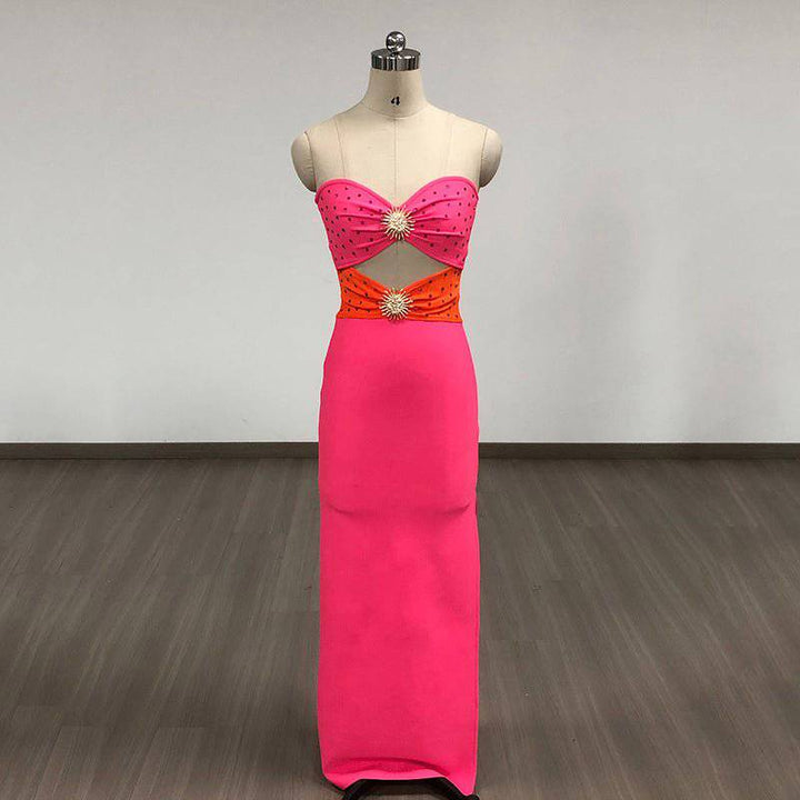 Briar Strapless Jewel Decor High Slit Maxi Dress - Hot fashionista