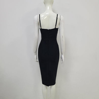 Vestido midi de encaje con tirantes finos de Evie