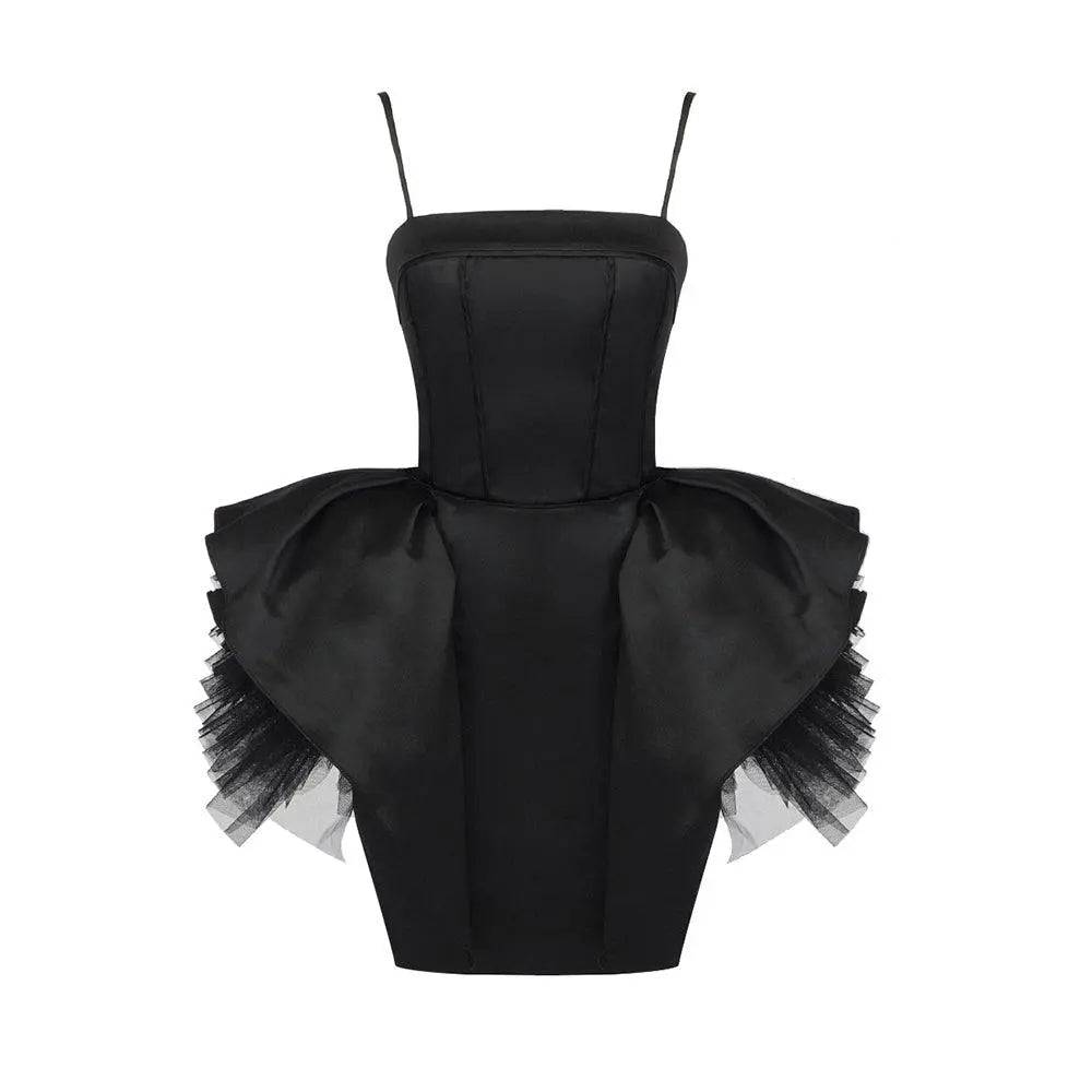 Maisie Spaghetti Strap Puffed Tulle Detail Mini Dress - Hot fashionista