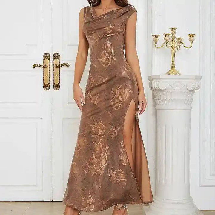 Scarlette Sleeveless Printed Split Thigh Maxi Dress - Hot fashionista