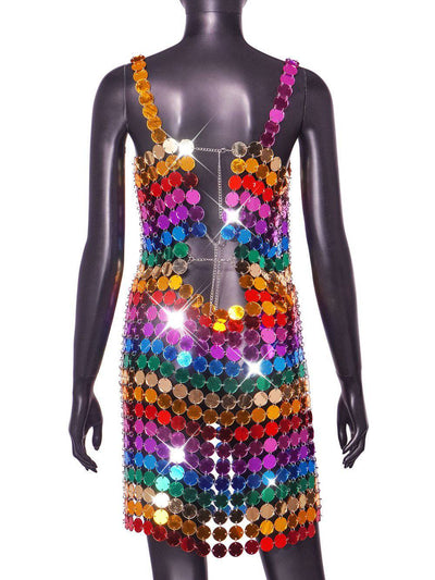 Bonnie Strappy Sequined Mini Dress