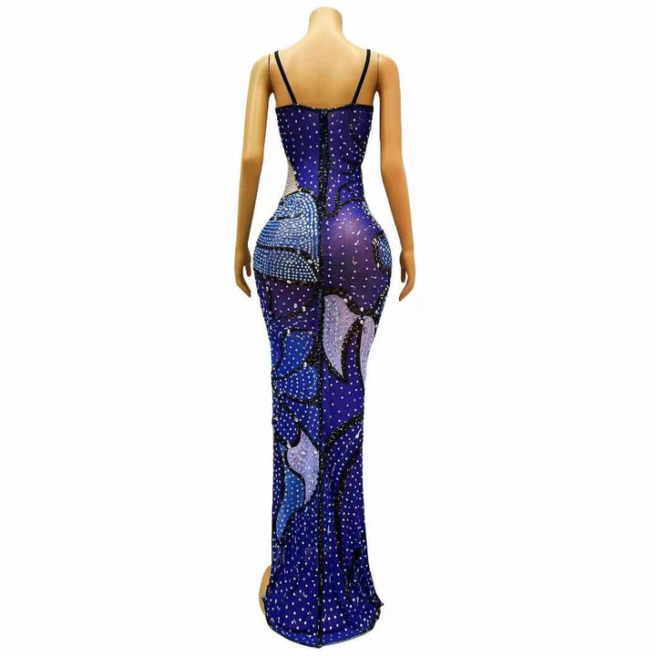 Hollee Rhinestone Embellished Split Maxi Dress - Hot fashionista