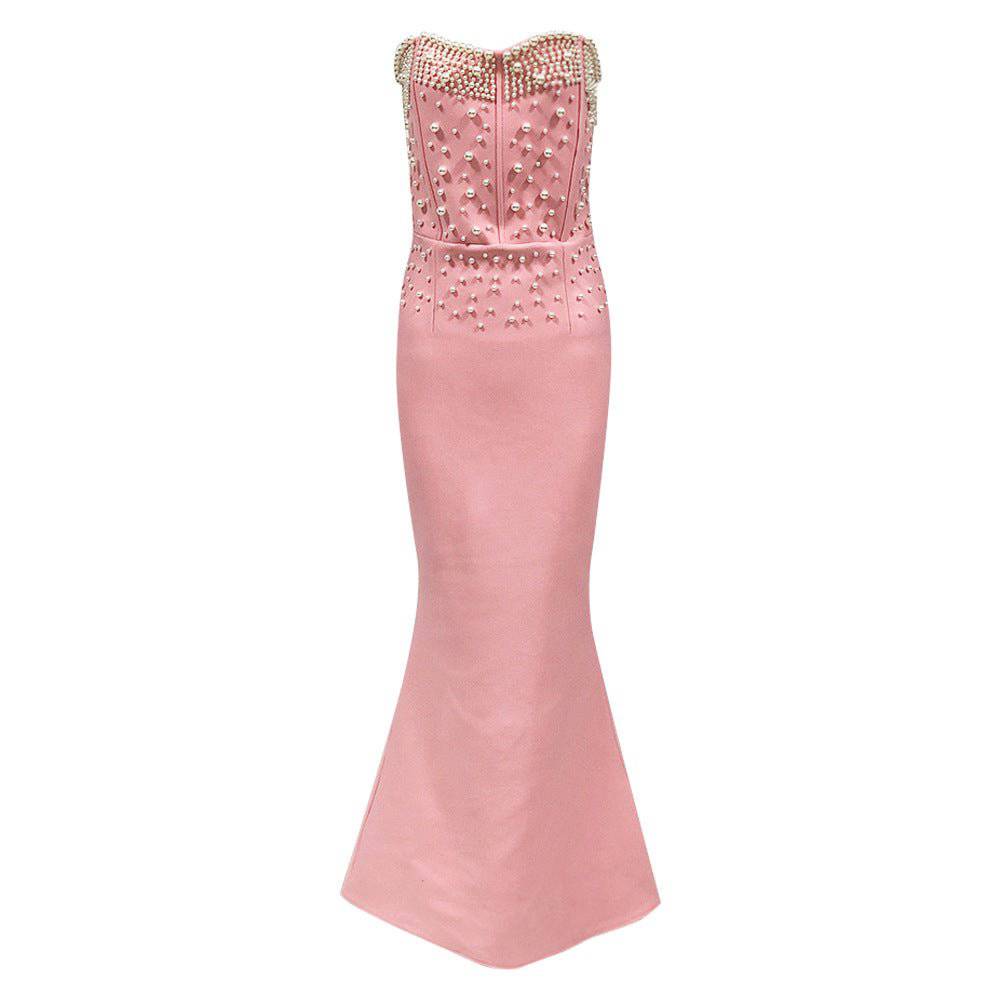 Blanche Strapless Pearls Maxi Dress - Hot fashionista