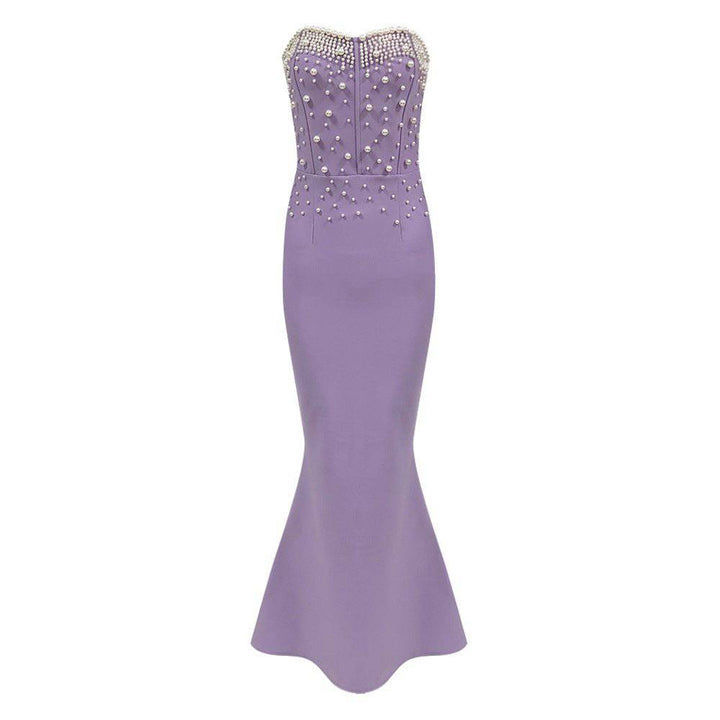 Blanche Strapless Pearls Maxi Dress - Hot fashionista