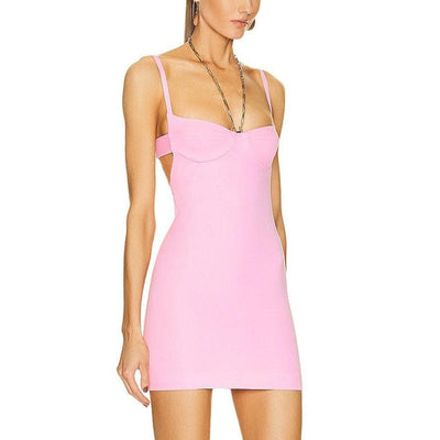 Rebeckah Spaghetti Strap Solid Mini Dress