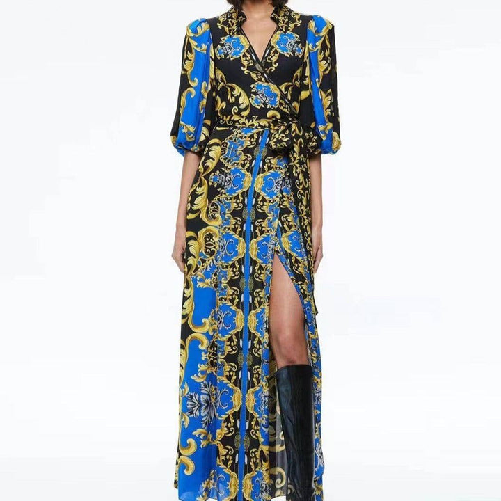 Camira Bold Print Wrap Maxi Shirt Dress - Hot fashionista