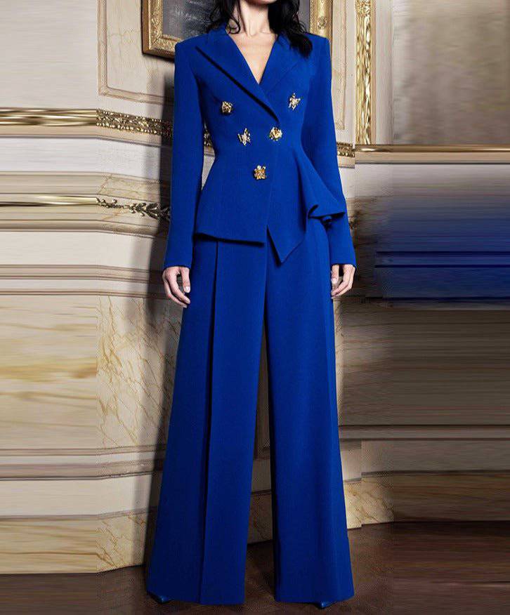 Abby Long Sleeve Butterfly Detail Flared Pants Suit - Hot fashionista