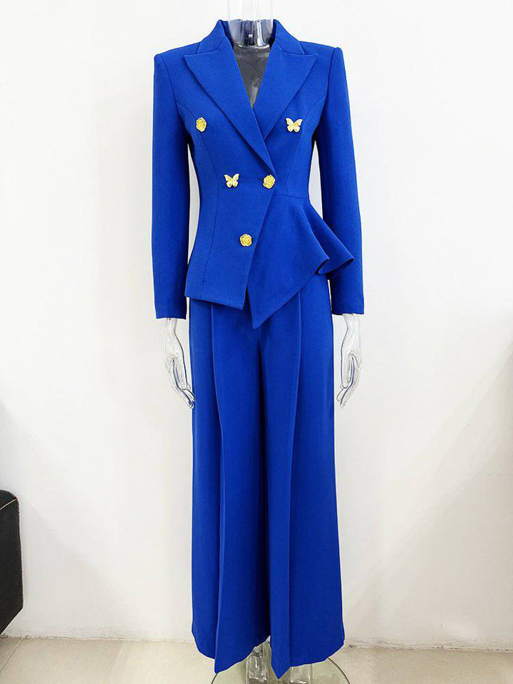 Abby Long Sleeve Butterfly Detail Flared Pants Suit - Hot fashionista