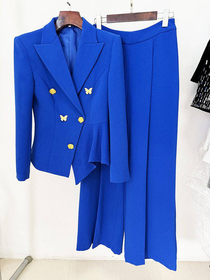 Abby Long Sleeve Butterfly Detail Flared Pants Suit - Hot fashionista