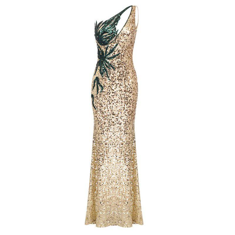 Addilyn One Shoulder Sequin Maxi Dress