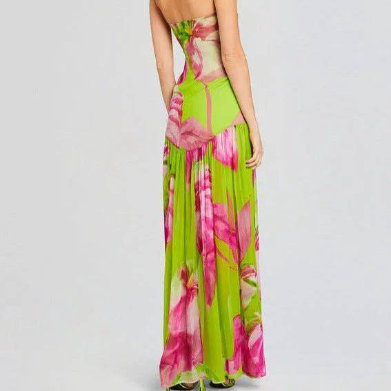 Alma Strapless Floral Printed Maxi Dress - Hot fashionista