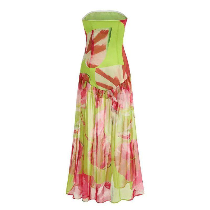 Alma Strapless Floral Printed Maxi Dress - Hot fashionista