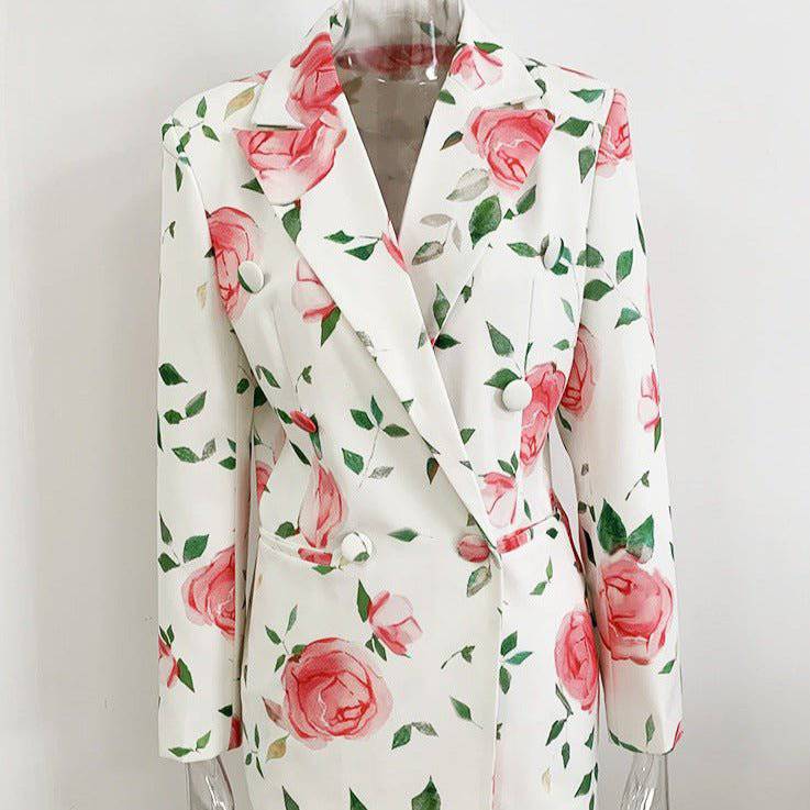 Conjunto de blazer y falda con estampado floral de Beatrice