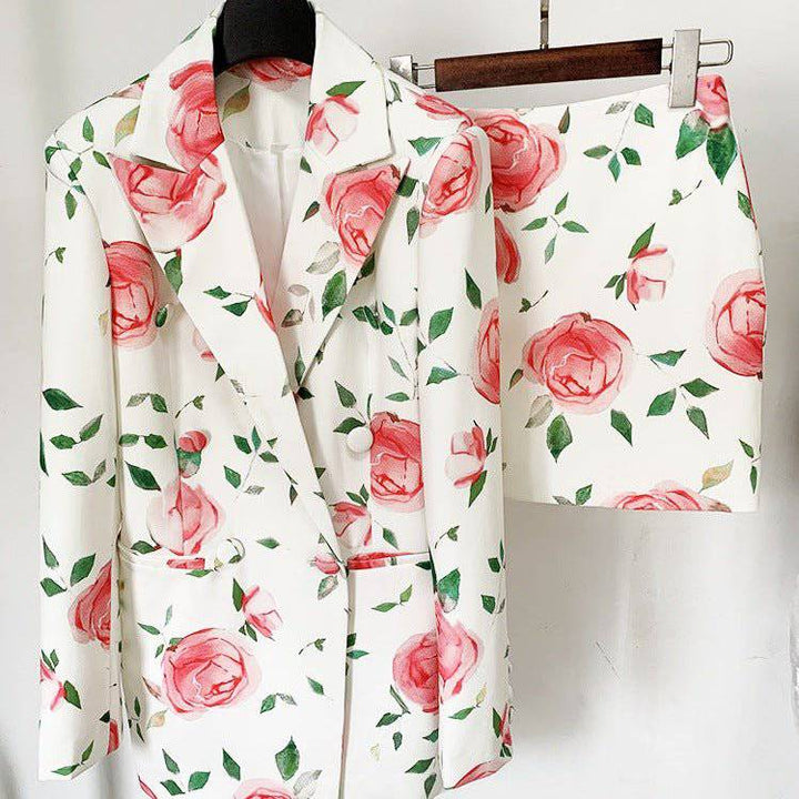 Beatrice Floral Blazer and Skirt Set - Hot fashionista