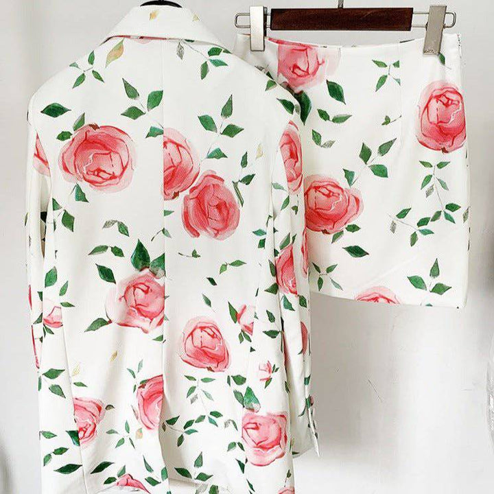 Beatrice Floral Blazer and Skirt Set - Hot fashionista