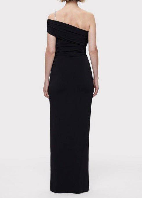 Freda Crystal Trim One-shoulder Slit Maxi Dress - Hot fashionista