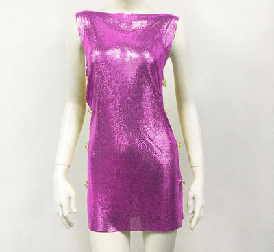 Isabelle Metallic Pin Mini Dress