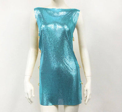 Isabelle Metallic Pin Mini Dress