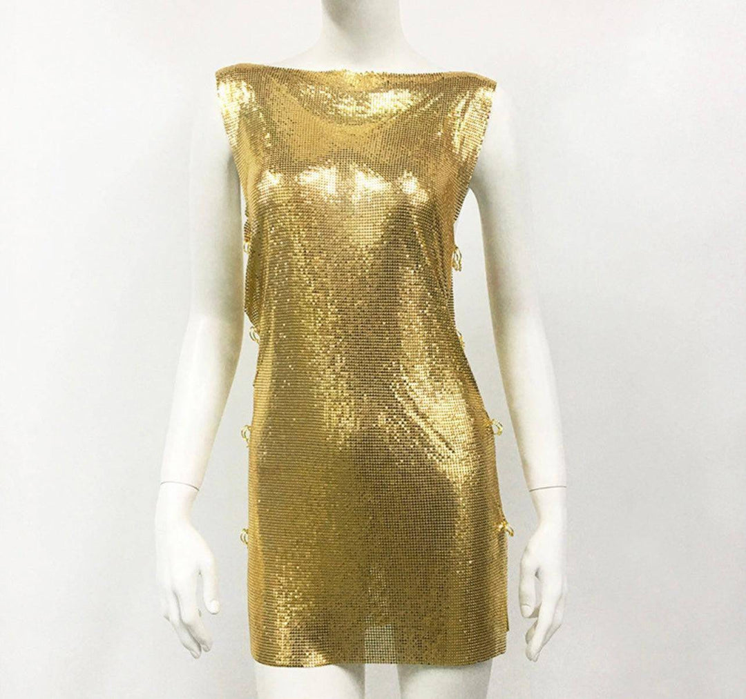 Isabelle Metallic Pin Mini Dress - Hot fashionista