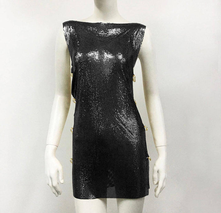 Isabelle Metallic Pin Mini Dress - Hot fashionista