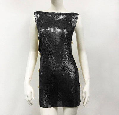 Isabelle Metallic Pin Mini Dress