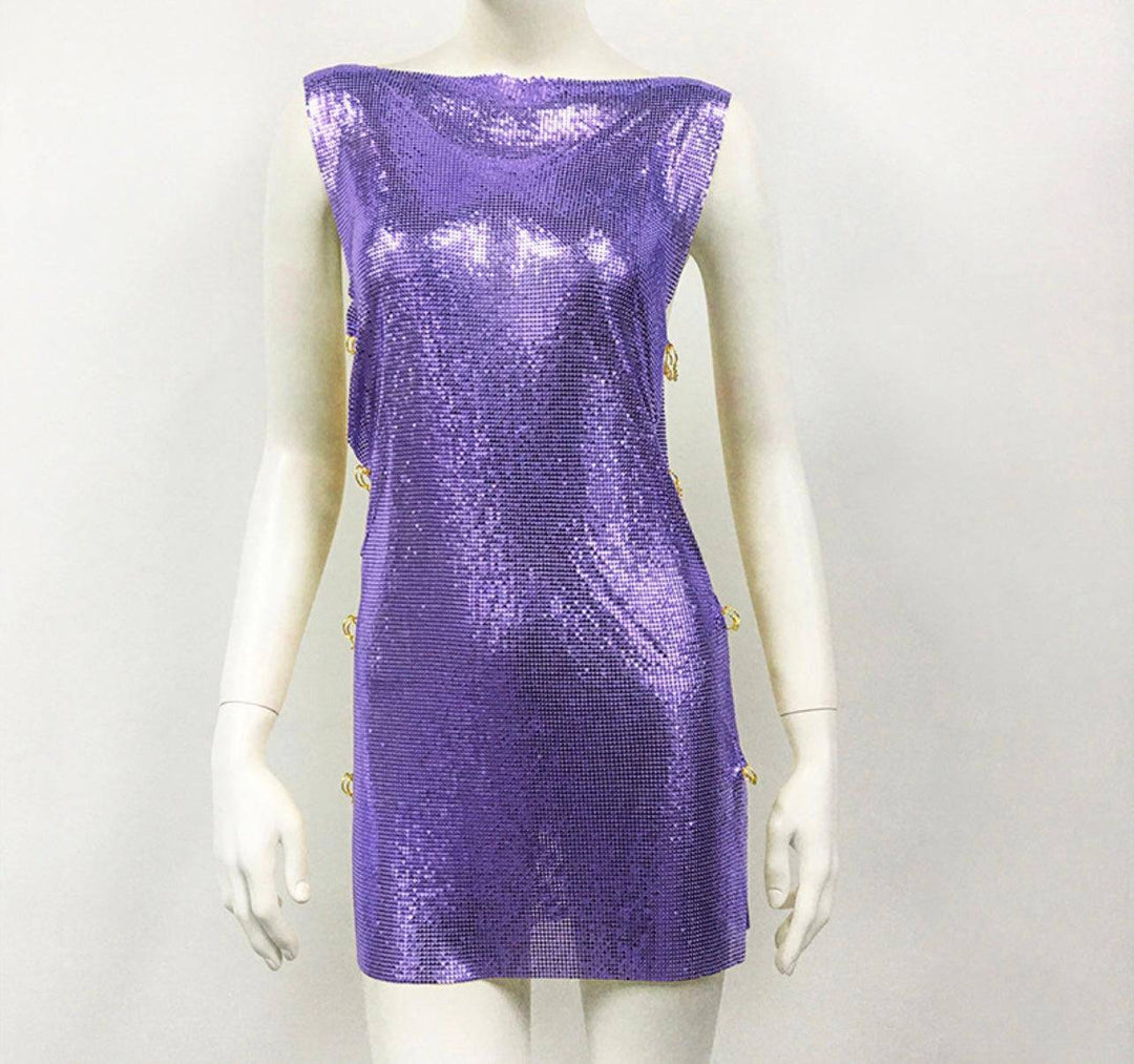 Isabelle Metallic Pin Mini Dress - Hot fashionista