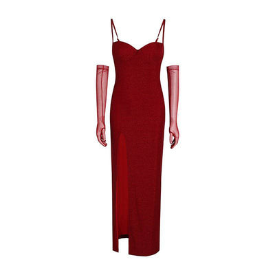 Jane Long Slit Backless Cocktail Dress