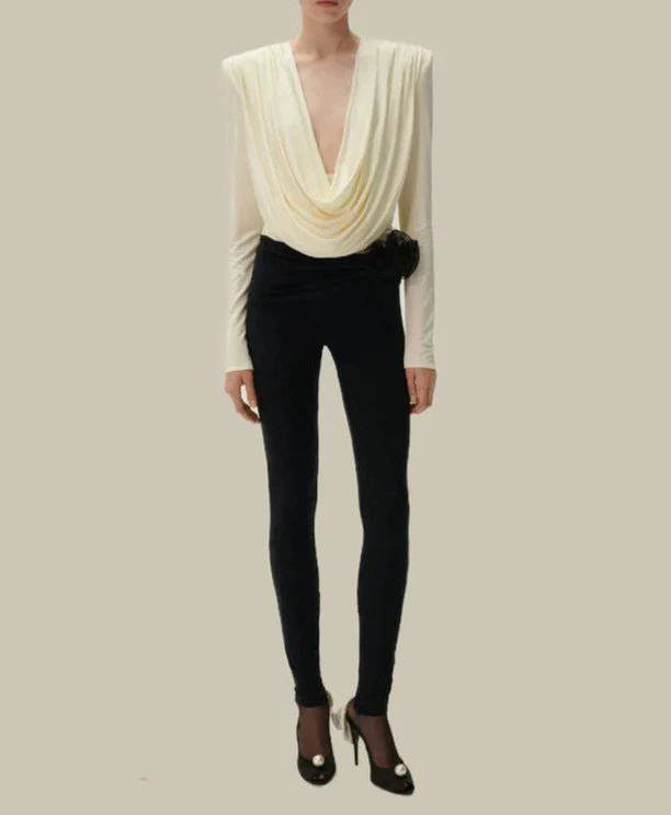 Myra Long Sleeve Draped Blouse - Hot fashionista