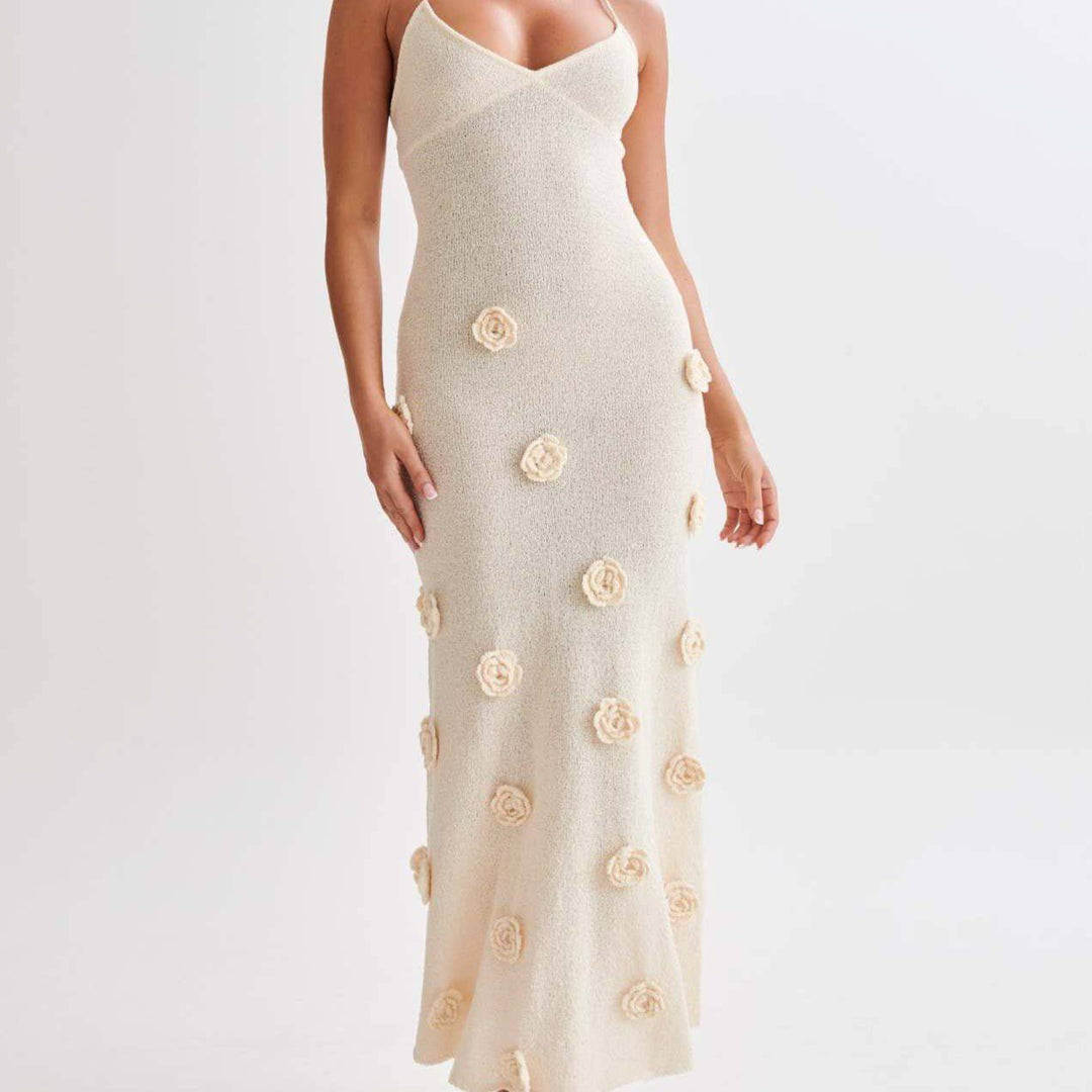 Cori Crochet With Flower Detailed Maxi Dress - Hot fashionista