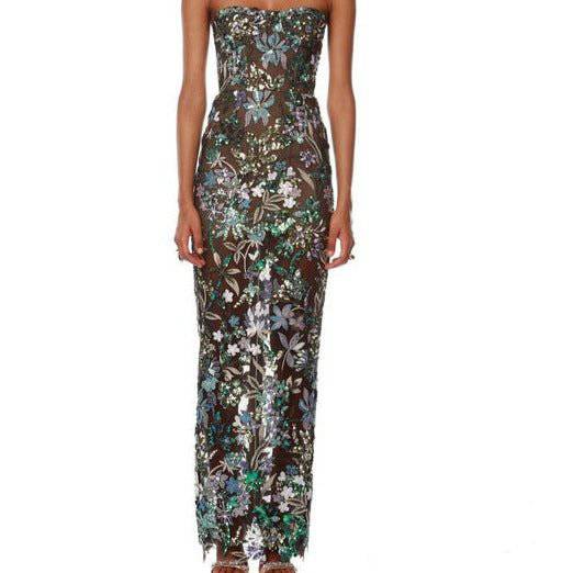 Dakota Strapless Floral-Embroidered Maxi Dress - Hot fashionista