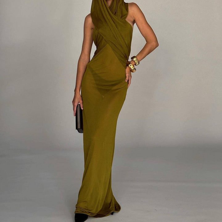 Dayna Strapless Cross Two Way Hooded Tulle Maxi Dress - Hot fashionista