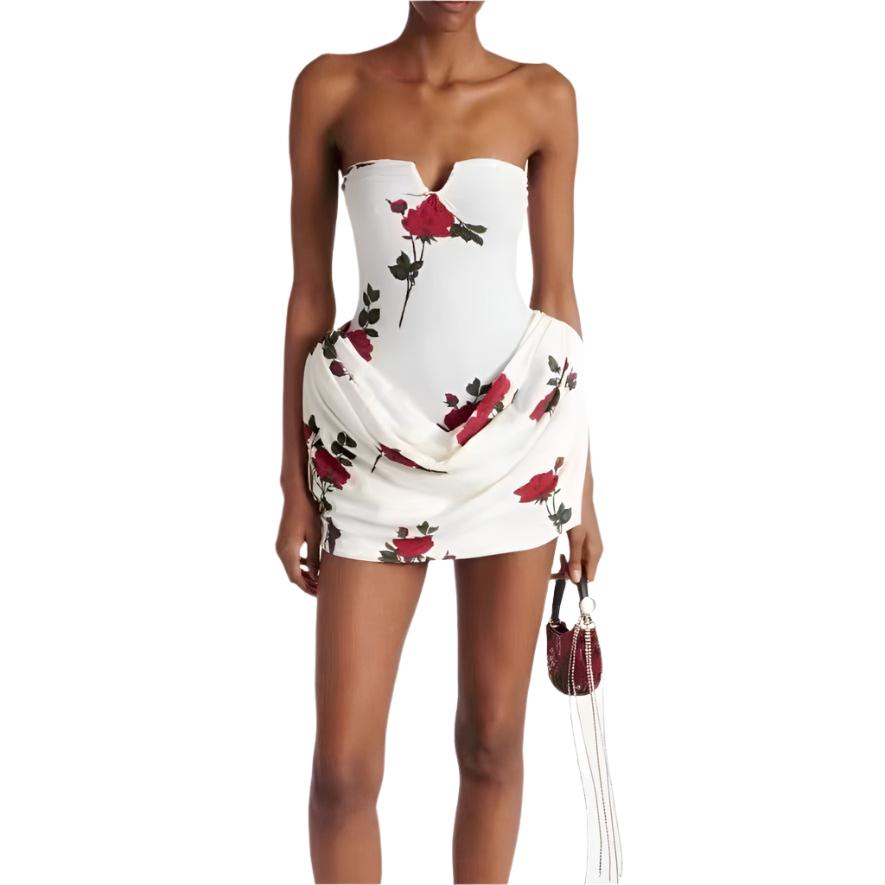 Dolly Off-shoulder Ruched Floral Mini Dress - Hot fashionista