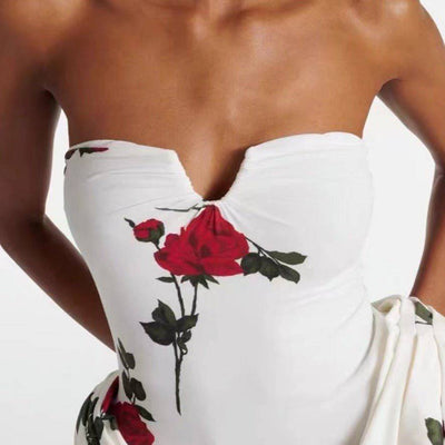 Dolly Off-shoulder Ruched Floral Mini Dress