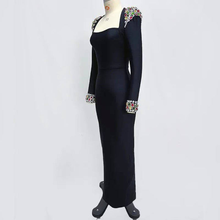 Emmy Handmade Rhinestones Design Maxi Dress - Hot fashionista