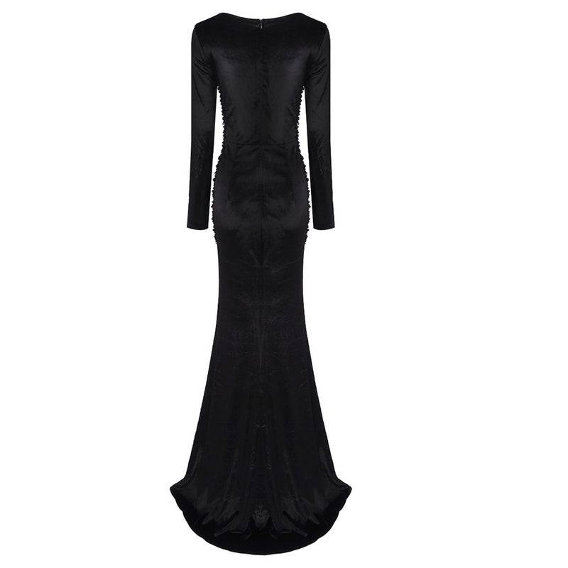 Gabe Round Neck Long Sleeve Elegant Maxi Dress - Hot fashionista