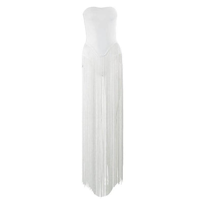 Gail Bandeau Tassel Maxi Dress