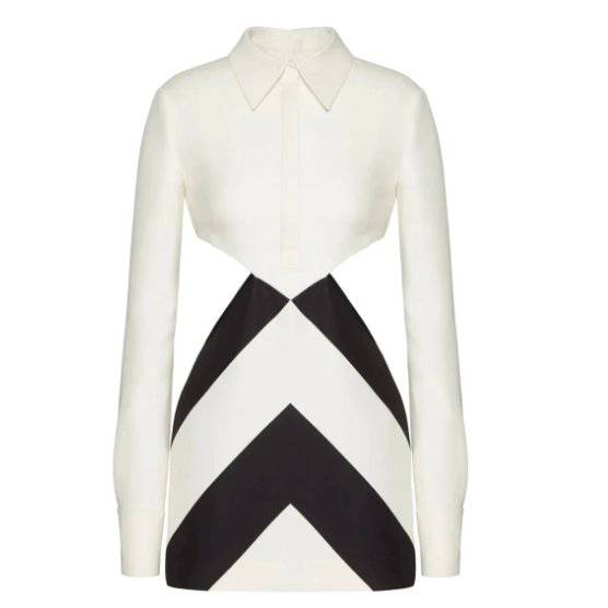 Helen Black And White Shirt Mini Dress - Hot fashionista