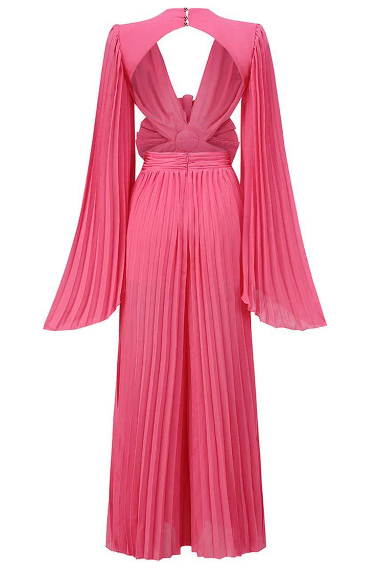 Jalthea Pink Maxi jumpsuit With Cut Out And Flower Detail - Hot fashionista