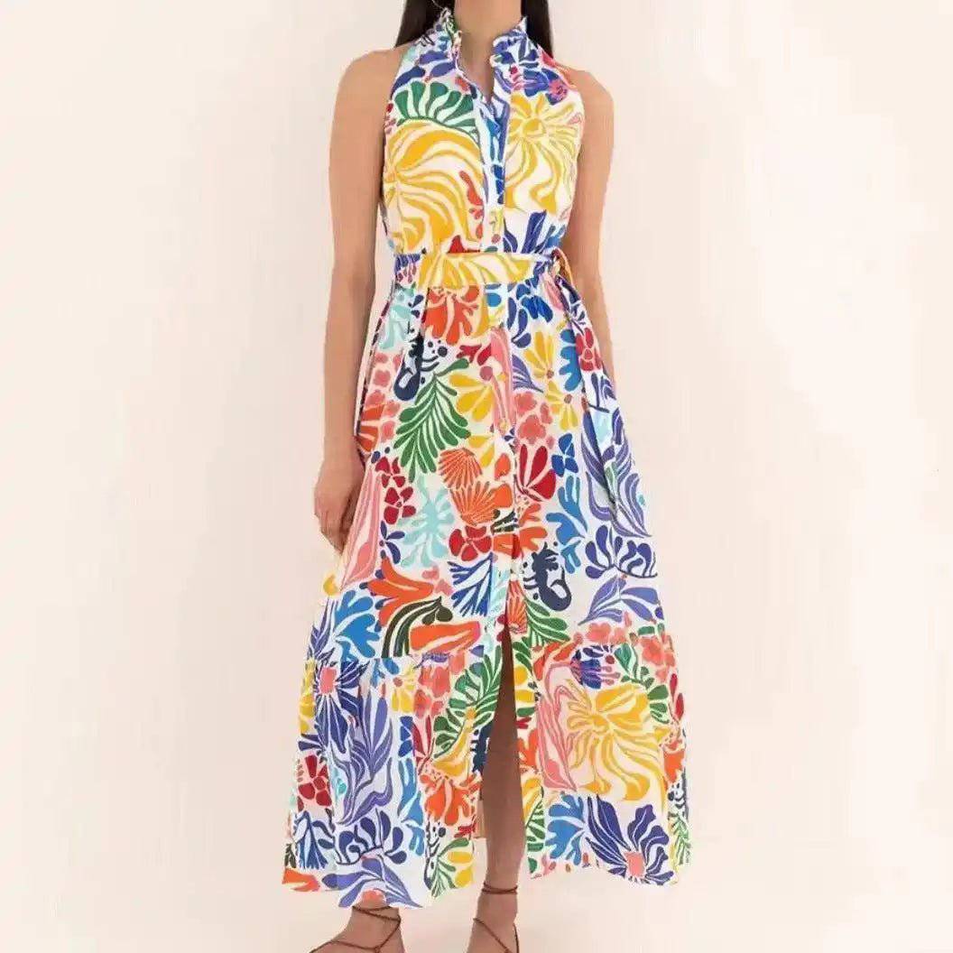 Jessamine Sleeveless Floral Cotton Maxi Dress - Hot fashionista