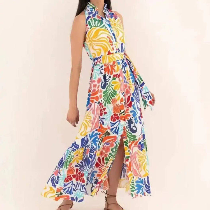 Jessamine Sleeveless Floral Cotton Maxi Dress - Hot fashionista