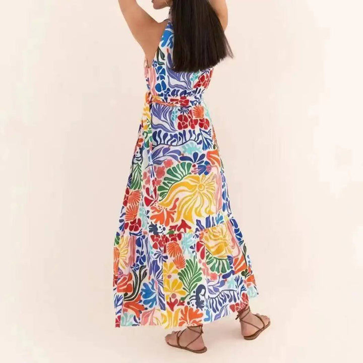 Jessamine Sleeveless Floral Cotton Maxi Dress - Hot fashionista