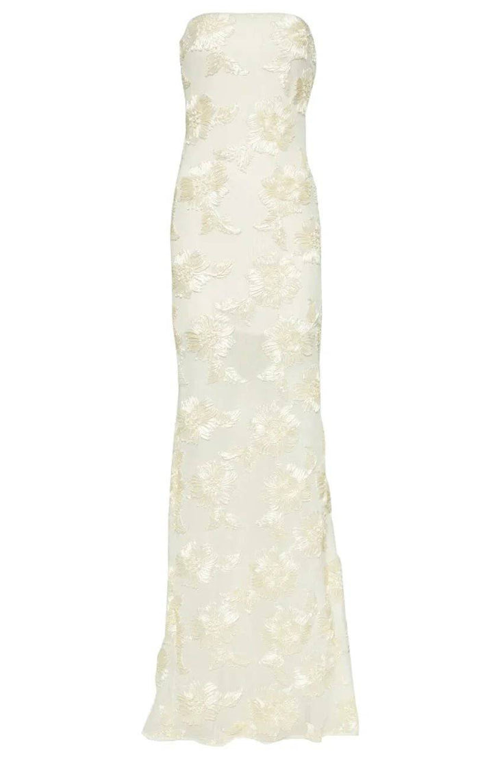 Jessie Flower Embroidered Mesh Maxi Dress - Hot fashionista