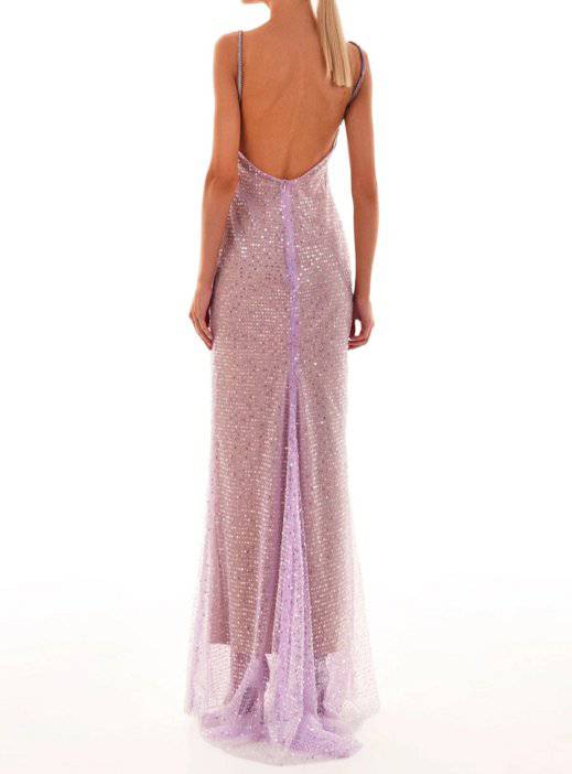 Kaye Ruched Sequins Maxi Dress