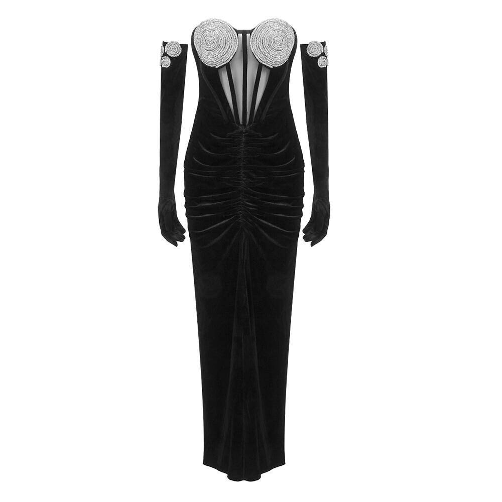 Robe mi-longue corset à décolleté en cœur Kenzie