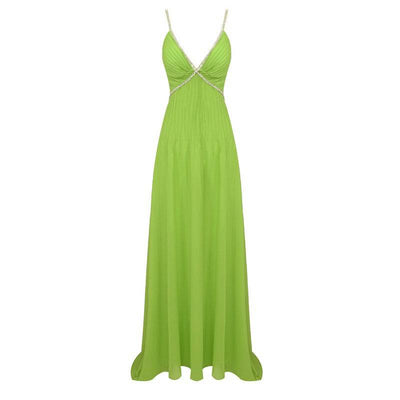 Leona Green Chiffon Spaghetti Strap Maxi Dress