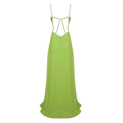 Leona Green Chiffon Spaghetti Strap Maxi Dress