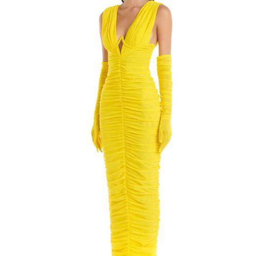 Lexi V Neck Ruche Maxi Dress - Hot fashionista