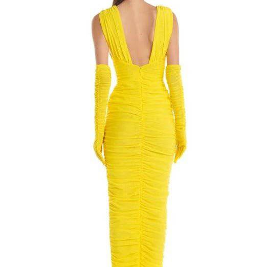 Lexi V Neck Ruche Maxi Dress - Hot fashionista